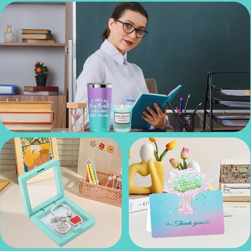 Teacher Gifts for Women, Christmas Teacher Appreciation Gifts from Student, Best Teachers Tumbler, Acrylic Plaque, Back to School Birthday Retirement Thank You End of Year Gift for Teachers