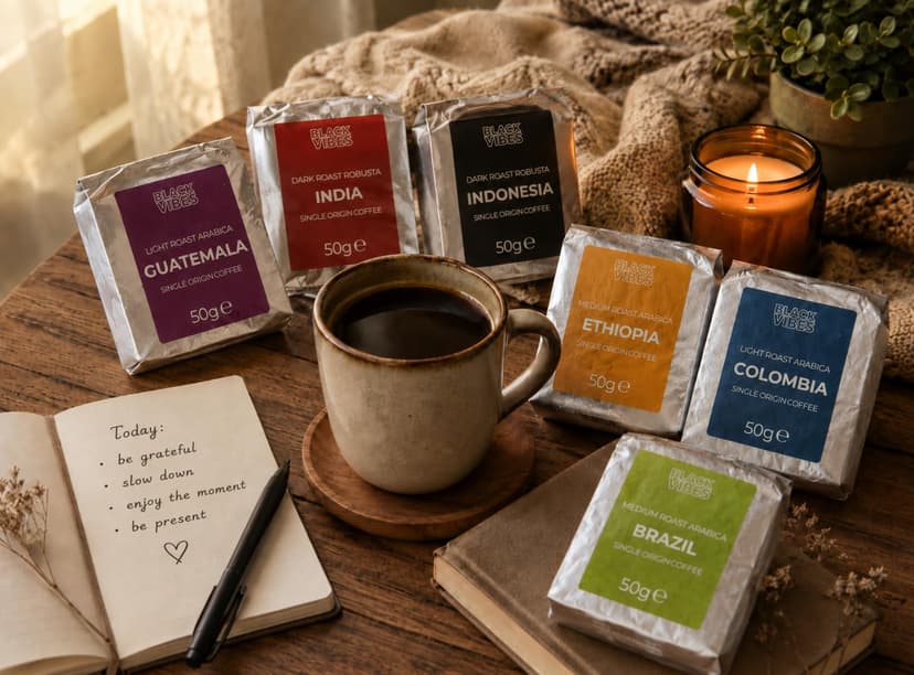 UNIQBITE World Coffees Gift Set, Six Single Origin Ground Coffee Variety Pack, Coffee Sampler from Around the World, Light, Medium & Dark Roasts, Roasted in Italy, 10.58 oz (300g) B0H3XNK2G3