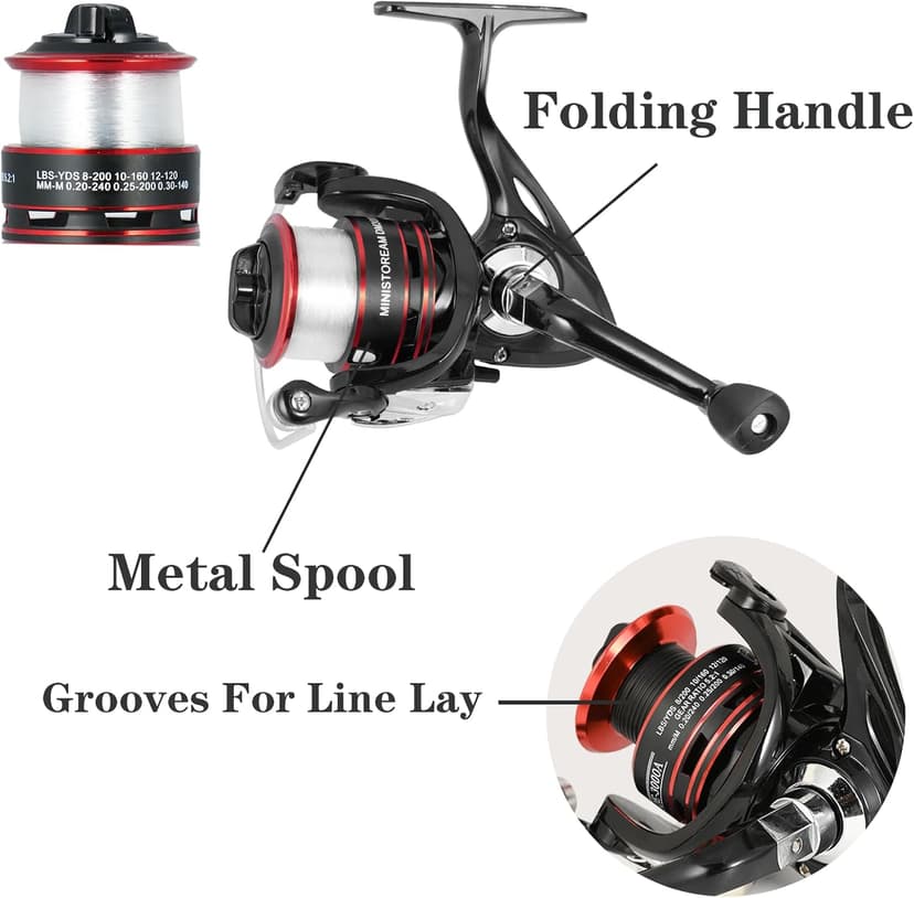 Fishing Pole Combo, 6.9ft 2Pcs Telescopic Rods Set, Collapsible Carbon Fiber Fishing Rod, Spinning Reel Set with Carrier Bag Freshwater Fishing Rod and Reel Combos Kits