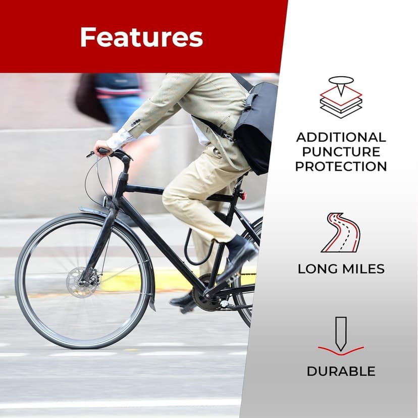 Fincci 700x40c Bike Tires, 42-622, Foldable, 1mm Nylon Antipuncture Protection with 48mm Schrader Valve Inner Tubes, Tough & Durable, Pack of 2 – for Gravel, Road, Hybrid & Touring Bicycles