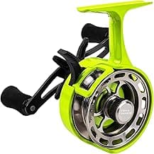 FREE FISHER Ice Fishing Reels 3.2:1 Gear Ratio Ultra Smooth 3+1Ball Bearings Strength CNC-machined Aluminum Inline Ice Fishing Reel with Left/Right Hand Retrieve