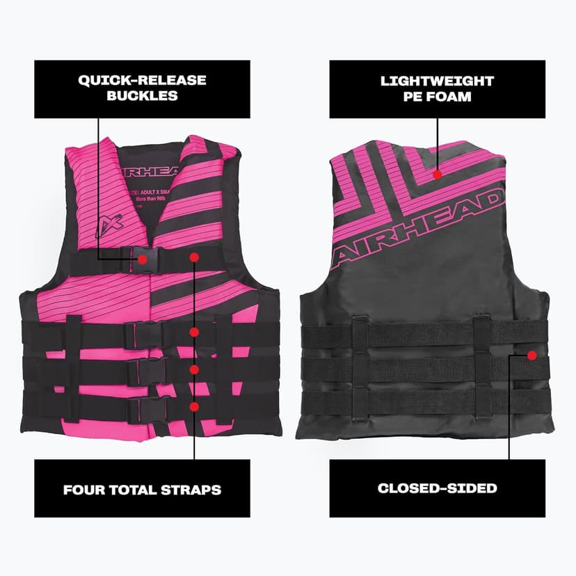 Airhead Trend Life Jacket for Adults & Kids - USCG Approved Life Vest for Men, Women, Youth & Child, Watersports Vest for Boating, Tubing & Swimming
