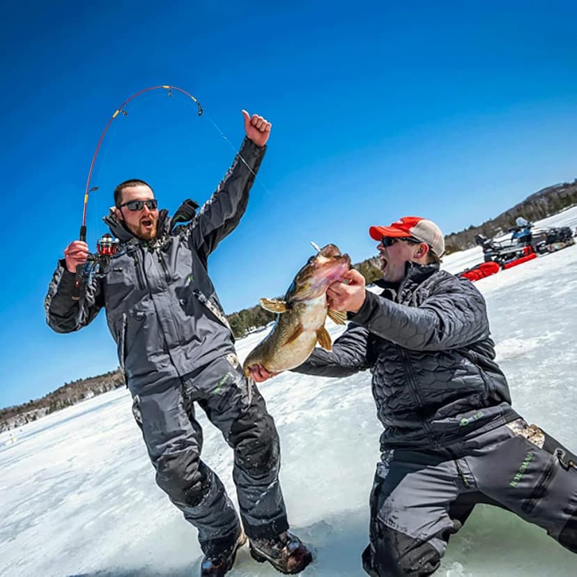 PLUSINNO Ice Fishing Rod, Ultralight and Sensitive Ice Fishing Rod and Reel Combo, 26"/27"/28" for Trout, Walleye, Perch, Panfish Bluegill Crappie