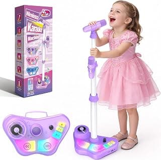 Stand Karaoke Machine for Kids, Christmas Singing Toys Gifts for 3 4 5 6 7 8 Year Old Girls Boys, Rechargeable Kid Microphone Bluetooth Speaker with 2 Mic for Girl Age 4-6 Toddler Birthday Party Toy B0G6LBYTJ2