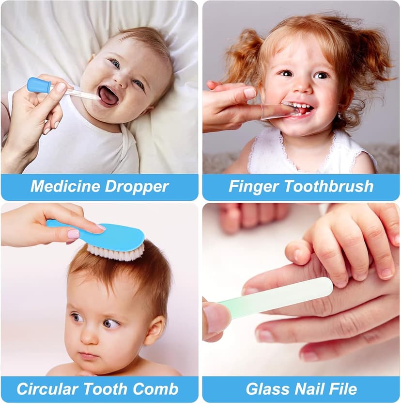 Baby Grooming Kit, Infant Safety Care Set with Hair Brush Comb Nail Clipper Nasal Aspirator,Baby Essentials Kit for Newborn Girls Boys B0B8NKVDJH