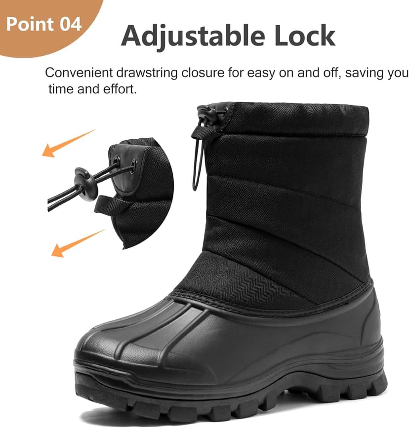 TRAILBLITZ Men's Winter Snow Boots Waterproof Warm Lightweight Non Slip Fur Lined for Outdoor Comfortable Casual Cold Weather