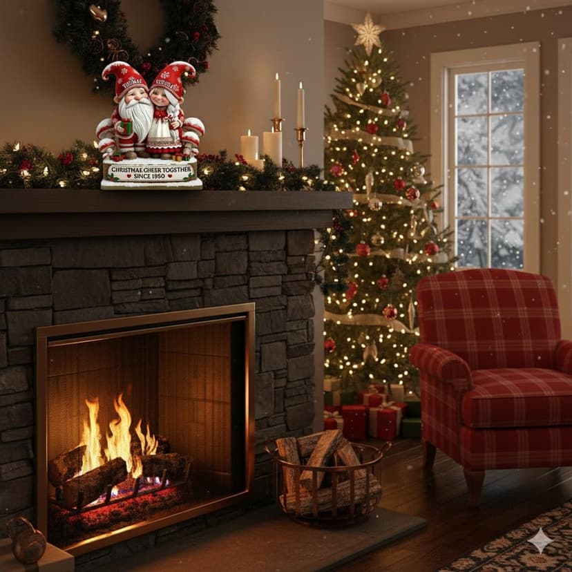 Love Signal Personalized 3D Effect Growing Old Together Christmas Plaque, Custom Wooden Sign Gift For Couples, Christmas Gifts For Parents, Grandparents, Anniversary Marriage Gift for Husband Wife 02