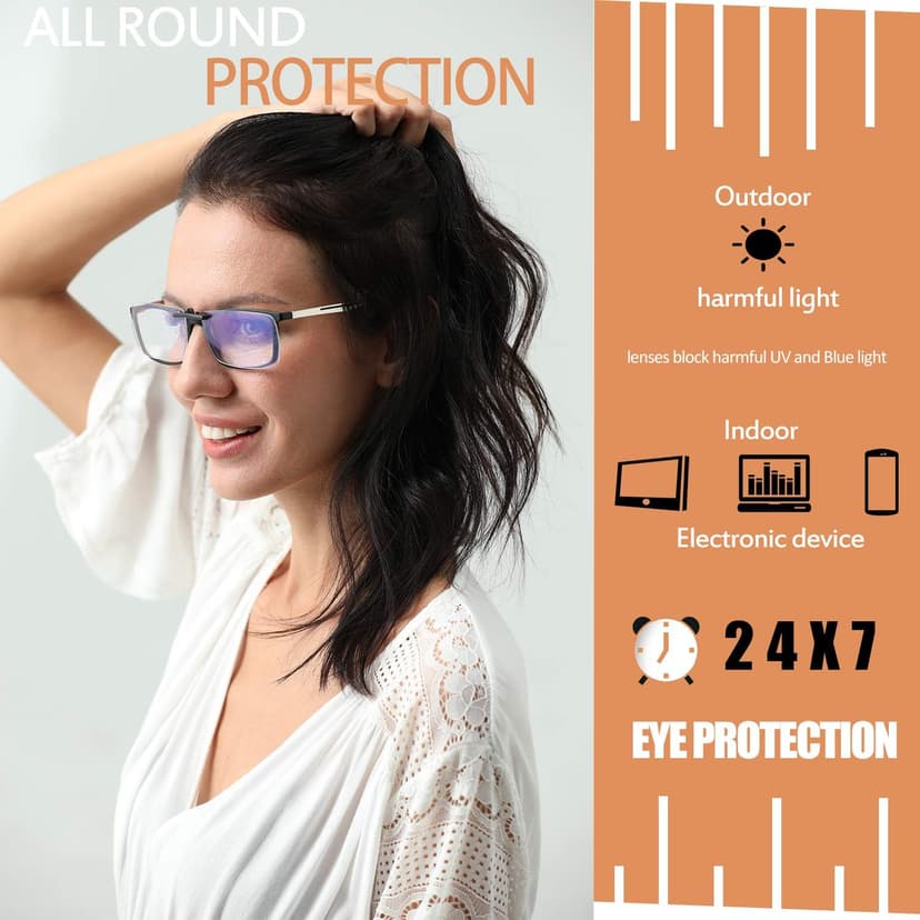 FONHCOO Clip-on Blue Light Blocking Glasses Night Driving Sunglasses 2 Pack Lens over Prescription Glasses for Women Men (2 Pack Transparent Blue Light Blocking Lens)