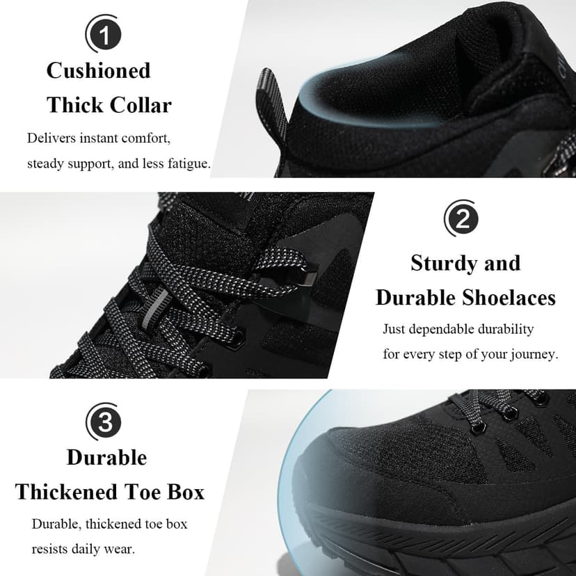 CIVHOM Men Breathable Outdoor Hiking Shoes, Comfortable Trekking Trail Sneakers for Walking & Adventures