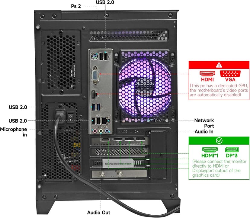 LXZ Prebuilt Gaming PC Ryzen 7 8700F, GeForce RTX 5060 (8GB), 32GB DDR5 RAM, 1TB NVMe 3.0 SSD – Desktop Computer, Tower PC for VR 4K Gamers & Creators