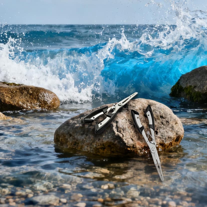 HAMMER IRON ALLEY 2PCS Stainless Steel Fishing Pliers with Lanyard, HIA Needle Nose Pliers Fishing Hook Remover, Great for Saltwater and Freshwater