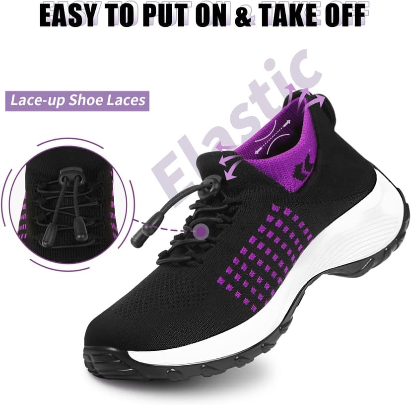 STUNAHOME Orthopedic Sneakers Breathable Women Walking Shoes Slip on Trainers Women's Comfortable Casual Ladies Athletic Shoe Thick Bottom