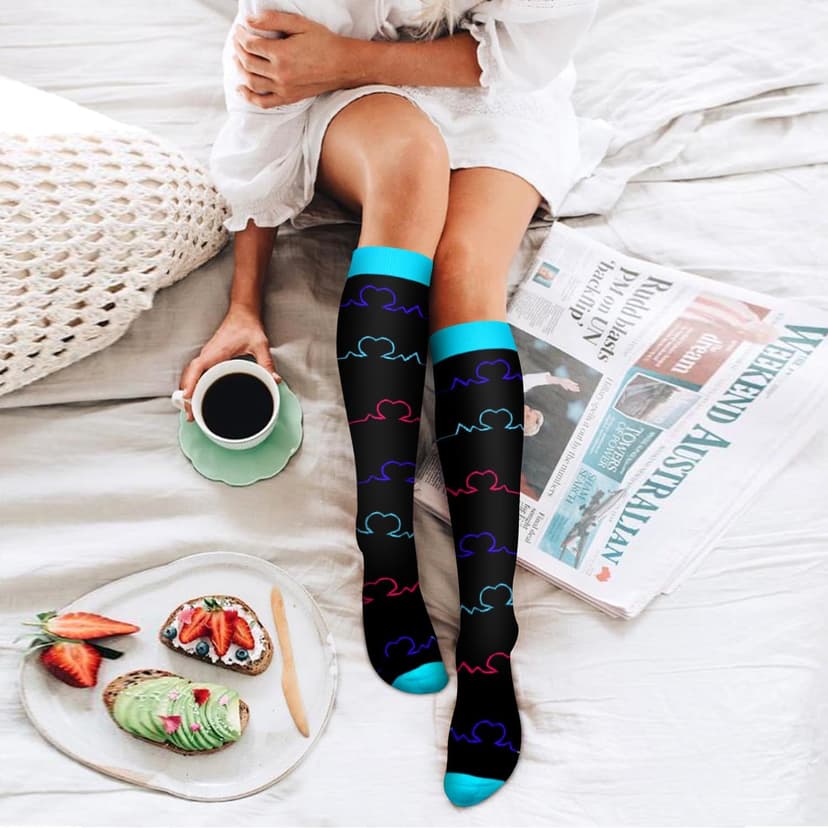 6 Pack Copper Compression Socks for Women and Men Circulation-Best Support for Medical,Running,Nursing,Athletic B082QTVPCM