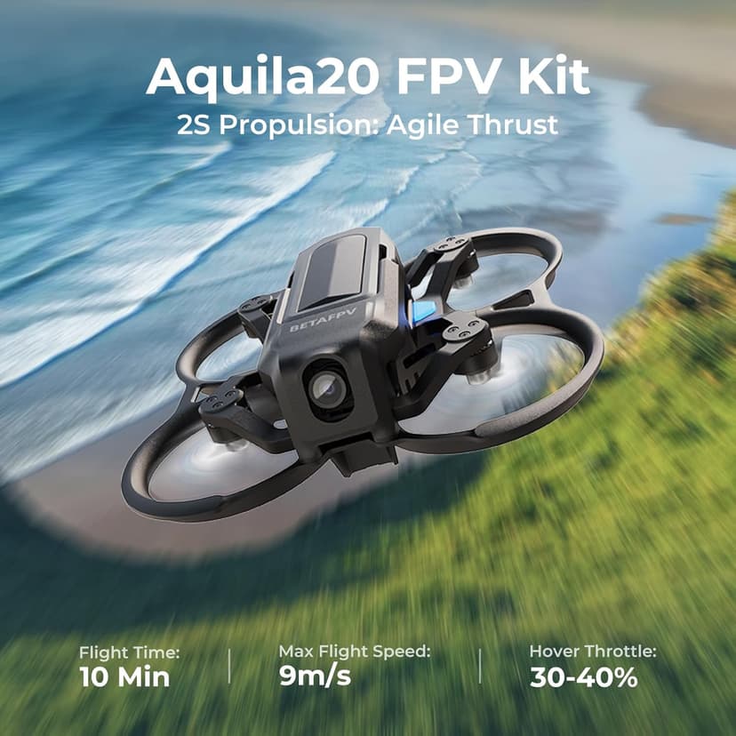 BETAFPV Aquila20 FPV Kit with Altitude Hold Stable Hover, LiteRadio 4 SE Radio Transmitter, VR04 FPV Goggles DVR Supported, 3 Modes 2S Propulsion System Drone RTF for FPV Beginner Fly Indoor Outdoor