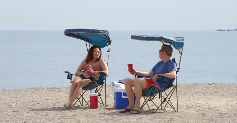 Quik Shade Max Shade High and Wide Folding Camp Tilt UV Sun Protection Canopy Chair