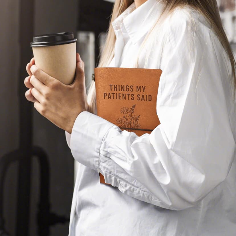 Nurses Appreciation Graduation Gifts for Women, LPN RN Nursing Student Gift for Nurses Week/Day, Engraved Refillable Notebook GiltGlimmer Nurse Gifts, Things My Patients Said Journal Leather Notebook B0GK6M9WZJ
