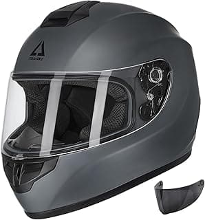 TRIANGLE Full Face Motorcycle Helmet DOT Approved, Street Bike Racing Helmet for Men Women with Tinted & Clear Visors & Carrying Bag