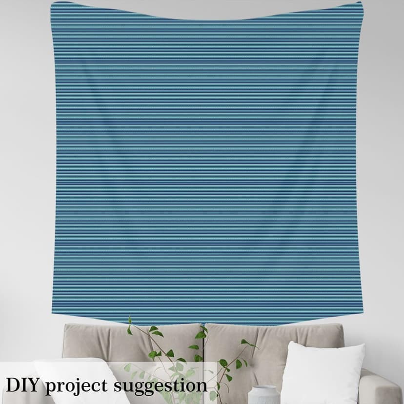 Boho Fabric by The Yard 1 Yard Geometric Decorative Moroccan Upholstery Fabric for Chairs Stripes Lines Cyan Soft Flannel