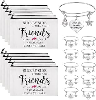 Abbylike 20 Pieces Friends Gifts Bulk for Women Friendships Bracelet Makeup Bag Friendsgiving Long Distance Gifts for Galentines Valentine Day Friend Group Birthday Family Sister