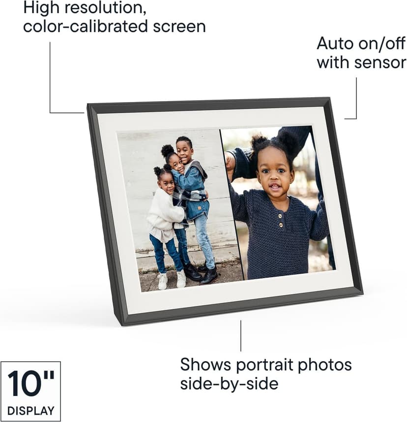 Aura Digital HD Picture Frame, Best Frame for Gifting, (10" - Carver Black Mat) B0GMKR3PJ7