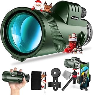 40X60 Monocular Telescope with Smartphone Holder& Tripod, High Power Nitrogen-Filled Monocular for Adults with BAK4 Prism & FMC Lens, HD Monocular Scope for Birdwatching Hiking Concert Travelling