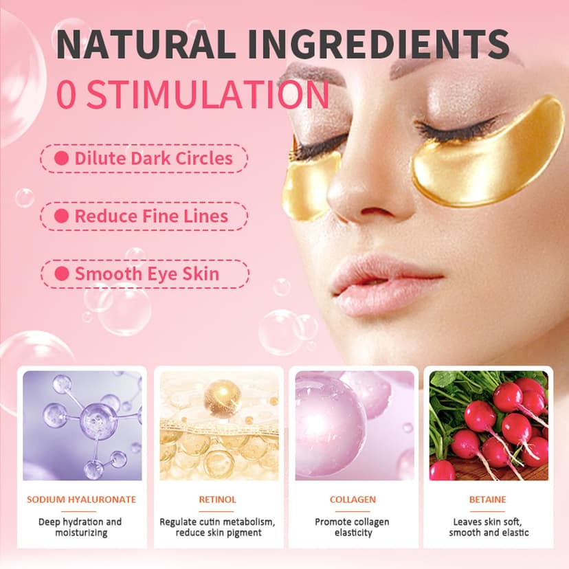 Eye Patches for Puffy Eye, Lip Mask Pads Reduce Fine Line, Hydrating Self-Care for Spa Nights, Bridal Parties & Bulk Gifts 30 Pairs 24K Gold Eye Masks & Lip Masks, for Spa & Bachelorette Favors B0D8Q8BVGP