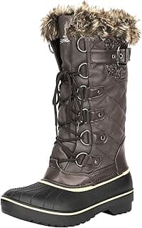 DREAM PAIRS Women's DP Warm Faux Fur Lined Mid Calf Winter Snow Boots