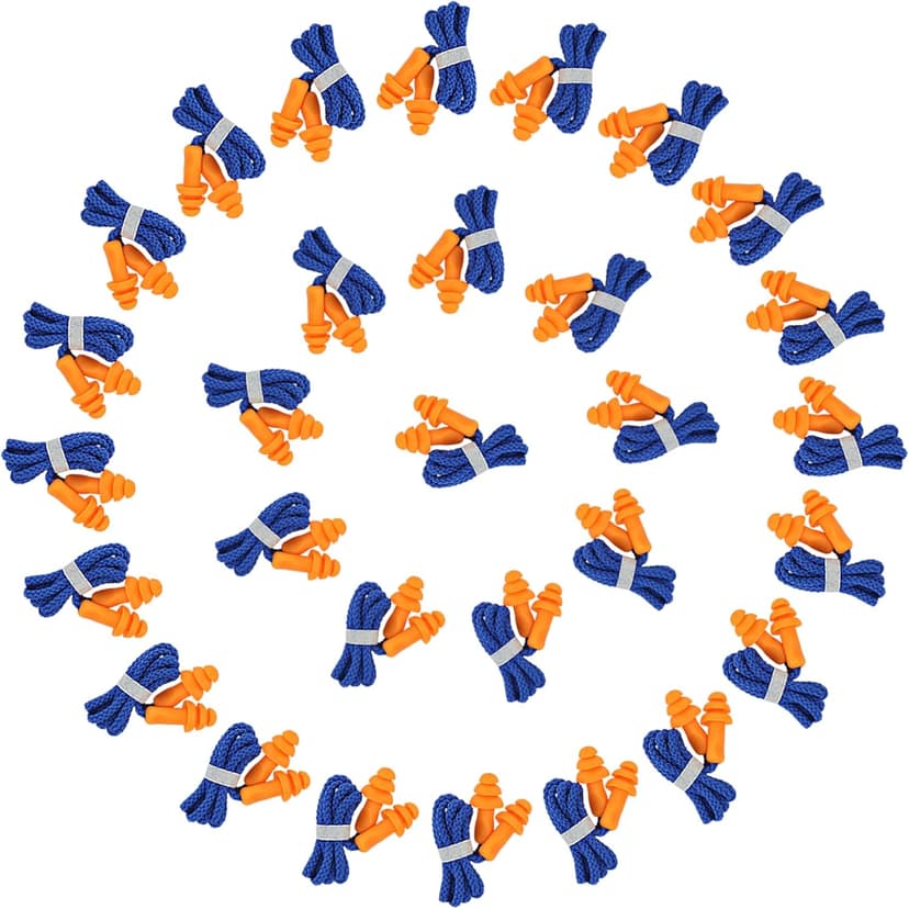 Ear Plugs for Shooting, 50 Pairs Shooting Ear Protection for Gun Range, Ear Plugs for Noise Reduction，Pliable Silicone earplugs with Cord, for Shooting, Swimming, Yoga