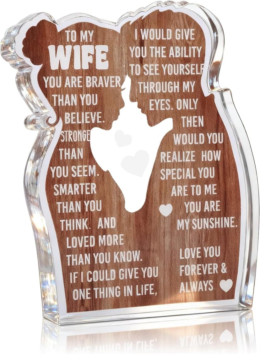 Wife Romantic Anniversary Wedding Gifts for Wife I Love My Wife Birthday Gift Ideas for Women Best Wife Present Gifts for Wife Anniversary Birthday Gifts Ideas to My Wife, Acrylic Sign B0DCBFFQ2X