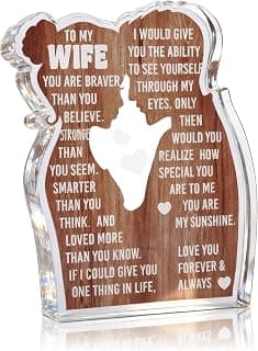 Wife Romantic Anniversary Wedding Gifts for Wife I Love My Wife Birthday Gift Ideas for Women Best Wife Present Gifts for Wife Anniversary Birthday Gifts Ideas to My Wife, Acrylic Sign B0DCBFFQ2X