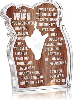 Wife Romantic Anniversary Wedding Gifts for Wife I Love My Wife Birthday Gift Ideas for Women Best Wife Present Gifts for Wife Anniversary Birthday Gifts Ideas to My Wife, Acrylic Sign B0DCBFFQ2X
