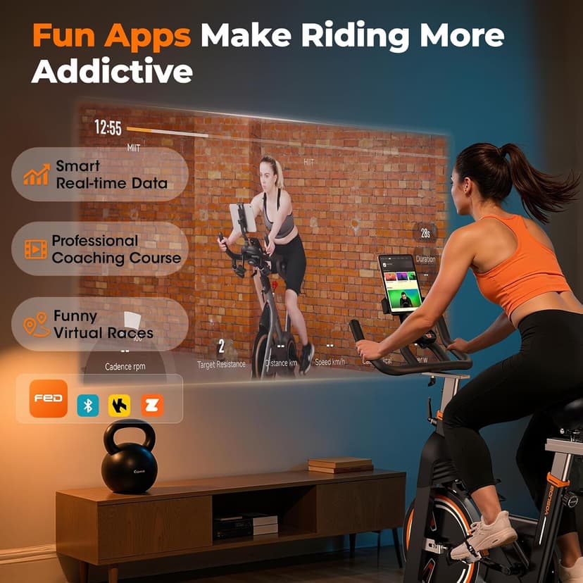 YOSUDA PRO Magnetic Exercise Bike 350 lbs Weight Capacity - Indoor Cycling Bike Stationary with Comfortable Seat Cushion, Silent Belt Drive 010C