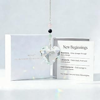 Hegelda Birthday Gifts for Women, Mom, Friend - Mothers Day Inspirational Gifts for Friends Her Coworkers Girlfriend Wife Mom Daughter Sister Aunt - Healing Crystals Heart Suncatcher for Window B0GH77WFSD