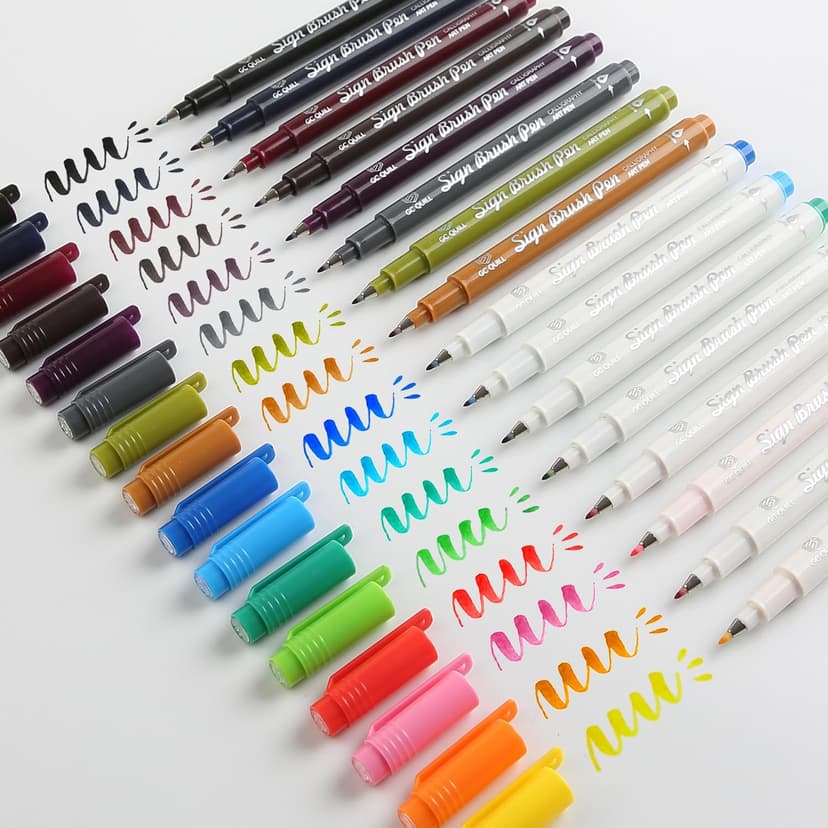 Fudenosuke Brush Pen - 16 Colors Calligraphy Brush Pens for Hand Lettering, Calligraphy, Drawing, Writing, Journaling GC-SB16