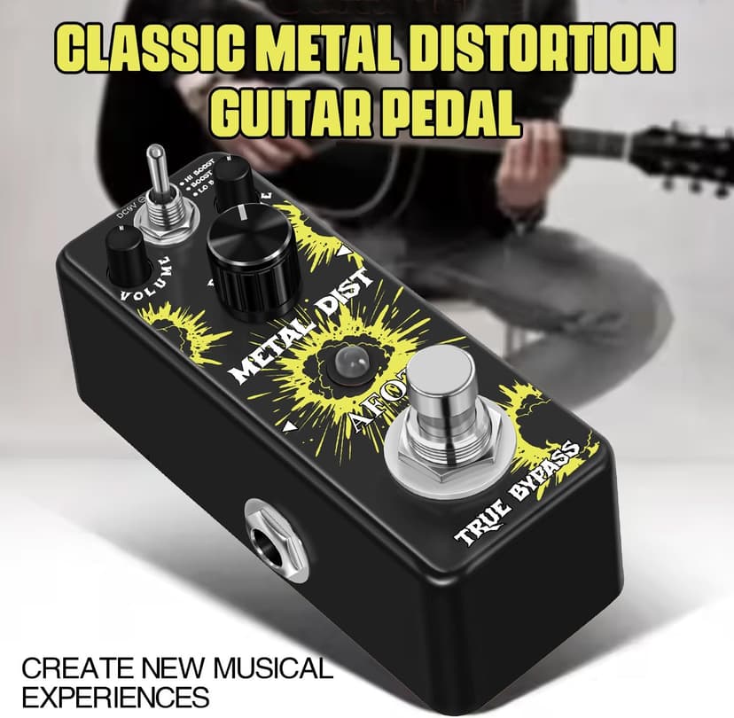 AFOT Vintage Distortion Pedal, Metal Distortion Pedal 3 Working Modes, Warm Smooth Wide Range of Vintage Distortion Sound, Mini Effect Pedal True Bypass