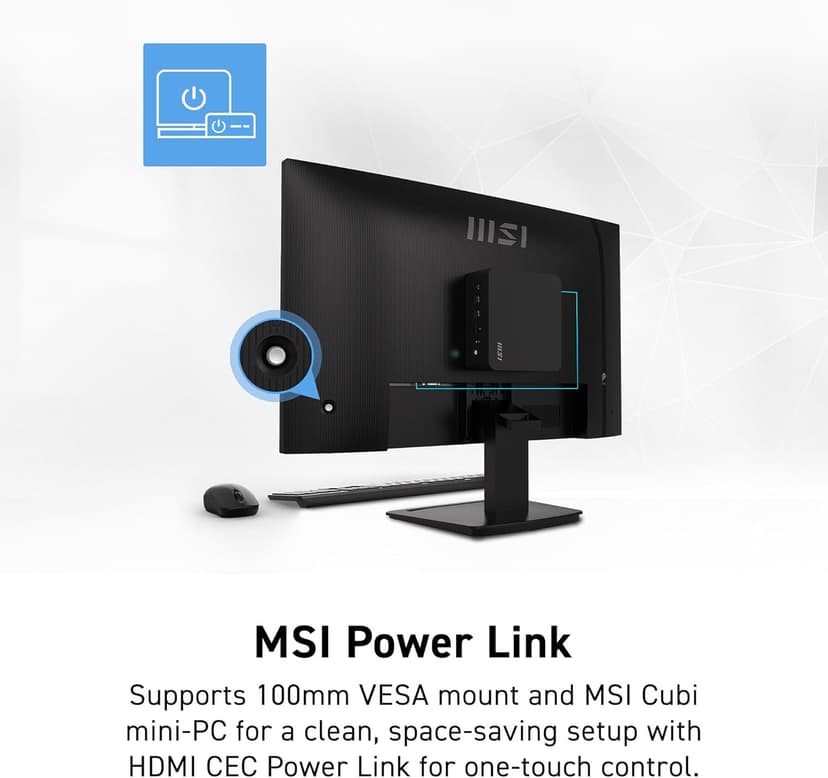msi PRO MP273Q E7 27-inch IPS 2560 x 1440 (QHD) Computer Monitor, 75Hz,Adaptive-Sync, HDMI, DP Port, VESA Mountable, Tilt, Speaker, 1ms, Black