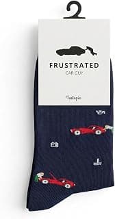 Socks with Frustrated Tennis/Pickleball Player/Fishing/Drinker Design, Novelty Cotton Socks for Men, 8-13 B0G8W88399