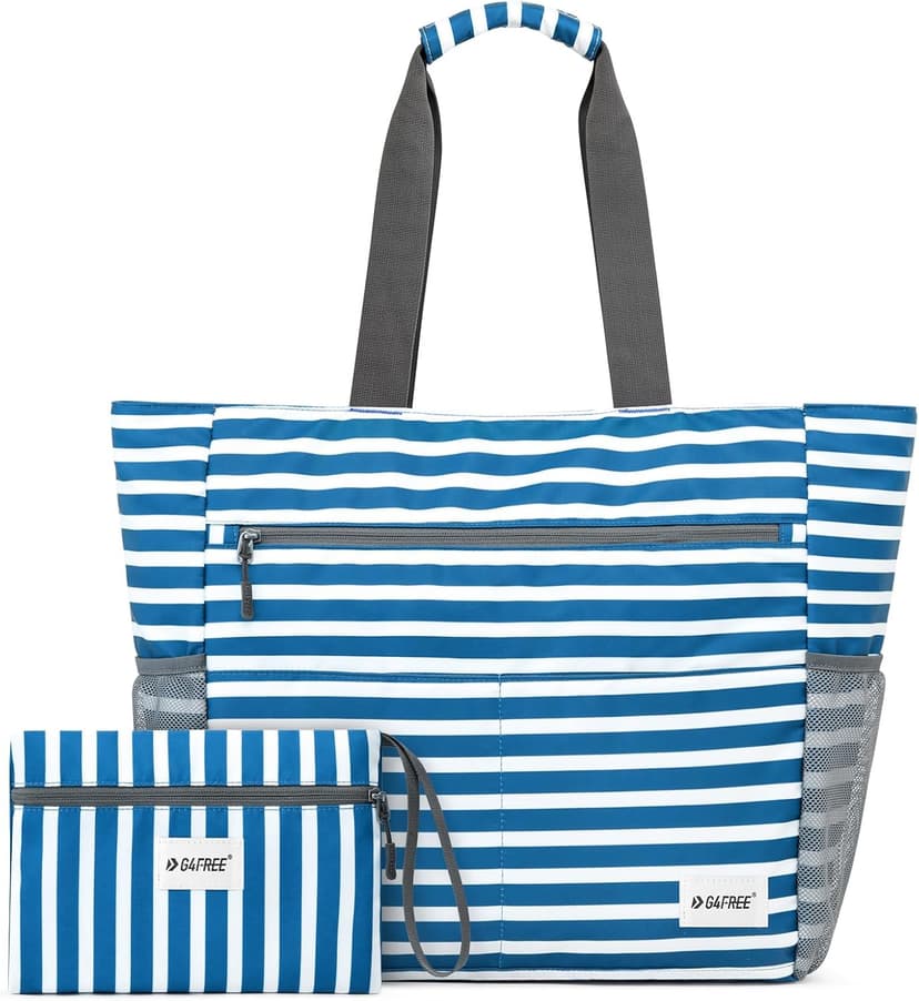 G4Free Beach Bag, Waterproof Sandproof Beach Tote Bag, Large Capacity Foldable for Women