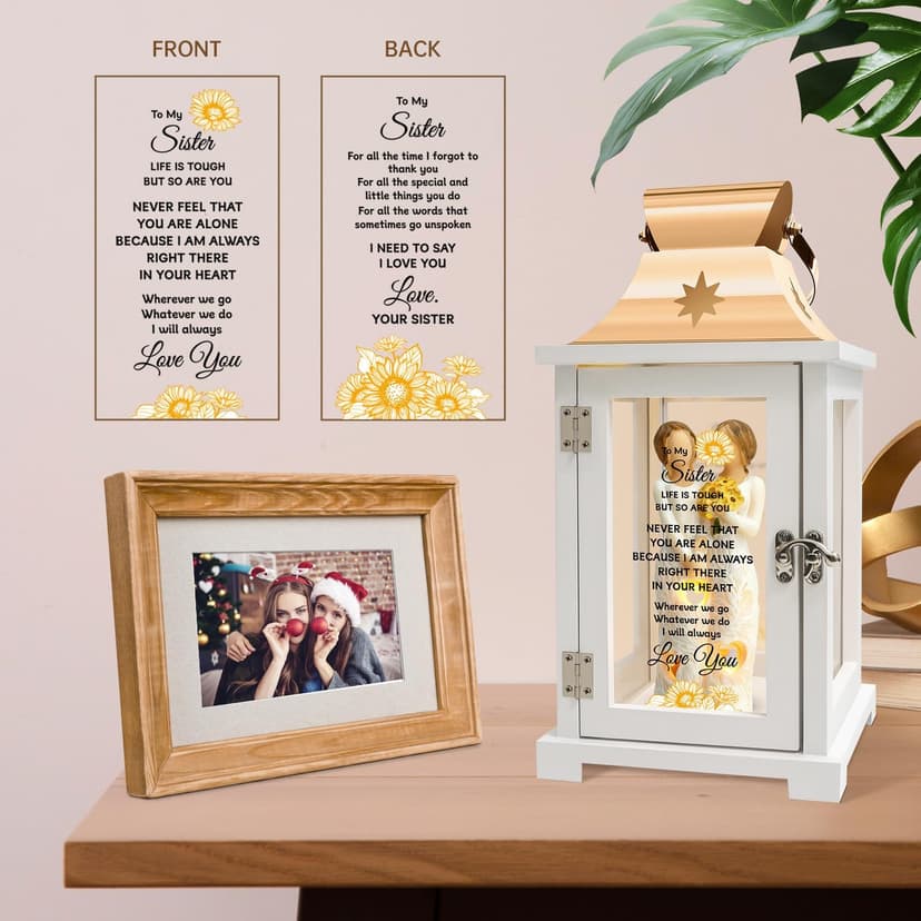 Homazing Sister Gifts Lantern - Unique Sister Gift Ideas for Mothers Day, Christmas, Thanksgiving