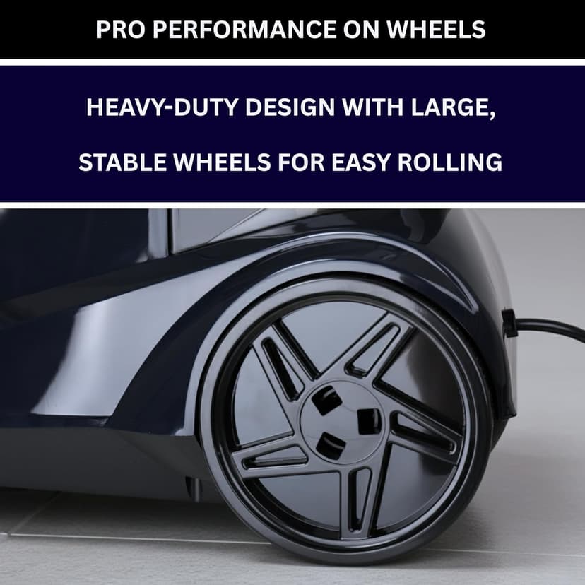 SALAV Heavy Duty Commercial Full-Size Garment Steamer with Foot Pedals and Extra Large 3L (101.5 oz) Water Tank, 1800 watts of Poweful Steam (Navy)