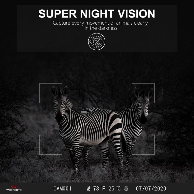 WOSPORTS Mini Trail Camera,24MP 1080P HD Game Camera Motion Activated with IR Night Vision Waterproof Video Deer Cam for Outdoor Wildlife Monitoring