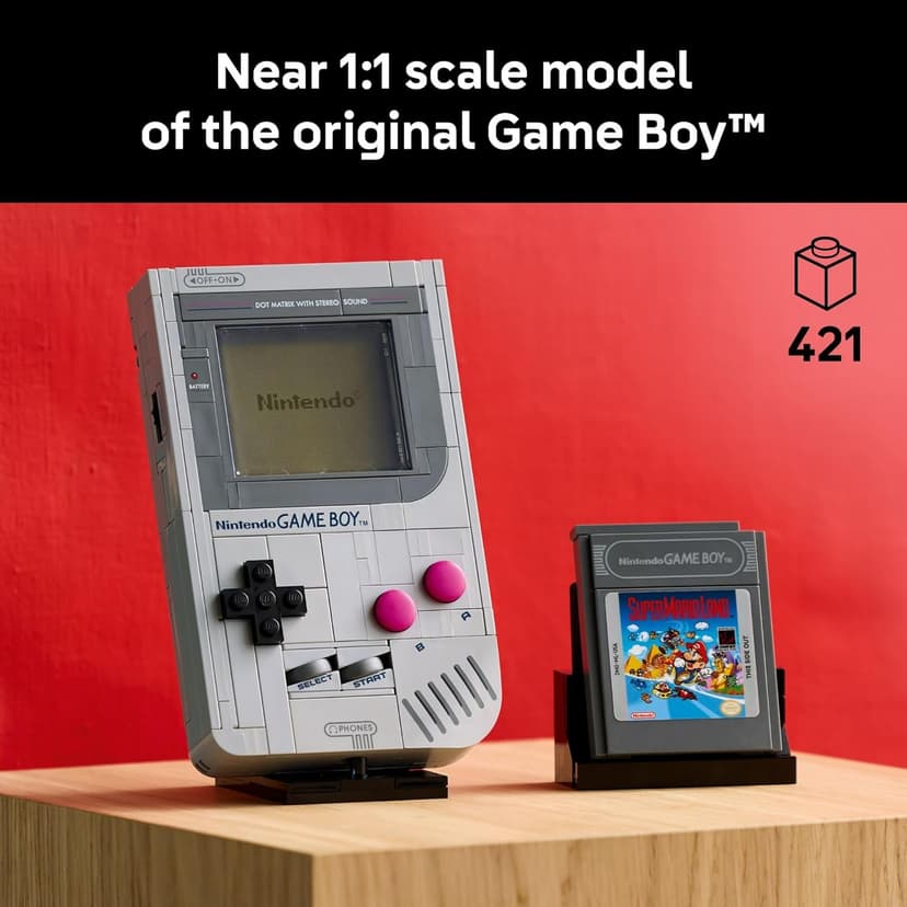 LEGO Super Mario Game Boy - Retro Building Sets for Adults, Ages 18+ - Gifts for Birthdays - Collectible Model with Game Paks and Display Stand - 72046