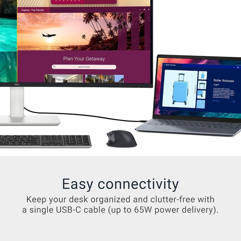 Dell 34 Plus USB-C Curved Monitor - S3425DW - 34-inch (3440 x 1440) up to 120 Hz 21:9 Display, VA Panel, AMD FreeSync Premium, 99% sRGB, 95% DCI-P3, Integrated Speakers, 3000:1 Contrast Ratio