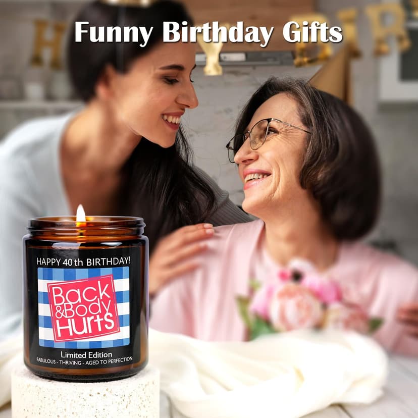 40th Birthday Gifts Women Men, 40th Birthday Decorations for Women Men, Funny 40th Birthday Candle Gifts for Her Him Mom Dad Husband Wife Best Friends Sister, 1984 40 Year Old Gift Ideas
