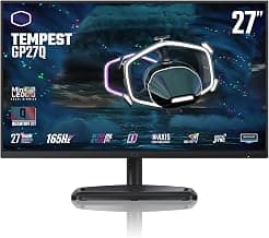 Cooler Master Tempest GP27Q 27” 2K IPS 165Hz QD Tech QHD 2560 x 1440 PC Monitor,HDR1000, 1ms (MPRT)/ 2ms (GTG), FreeSync/G-Sync, MiniLED, DP1.4 * 1 + HDMI2.0 * 2 + TypeC*1 (CMI-GP27-FQS-US)