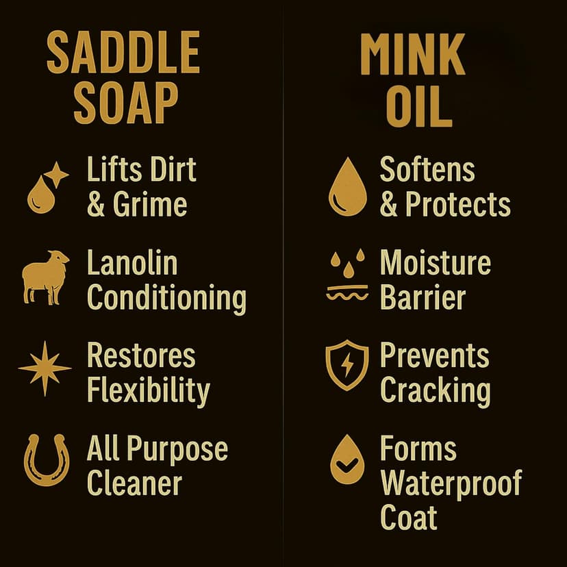 Leather Boot Care Kit – Mink Oil, Saddle Soap for Leather, Applicators & Cloth – Leather Care Kit, Boot Leather Care Kit, Leather Shoe Care Kit for Cowboy Boots, Work Boots, Shoes, and Tack