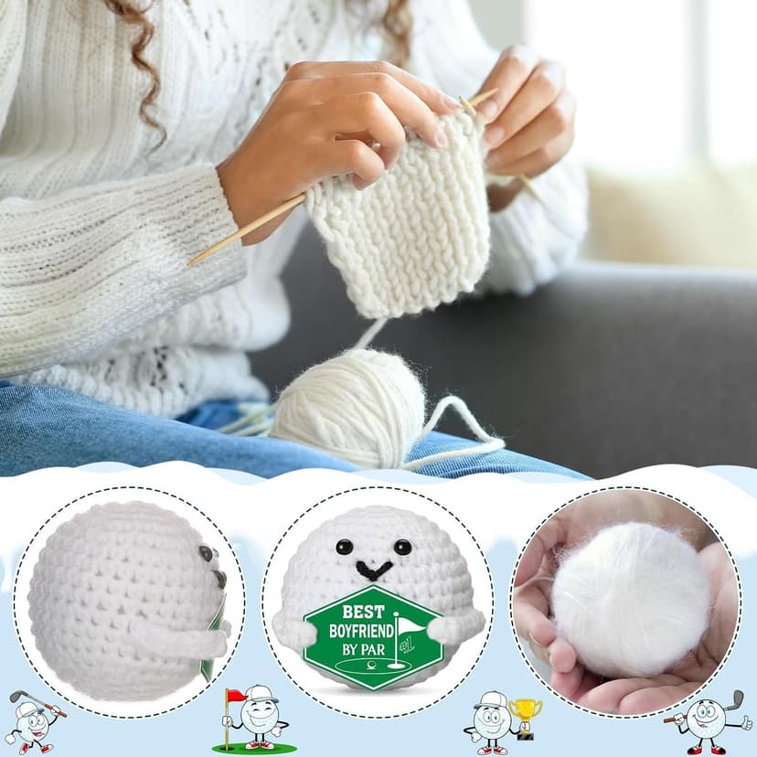 Funny Crochet Golf Ball Accessories Christmas Stocking Stuffers for Boyfriend Him Fiance Anniversary Valentines Romantic Gift Gifts for Boyfriend Bf Birthday - Sweetest Day Gifts for Him Men B0GDGBKLKJ