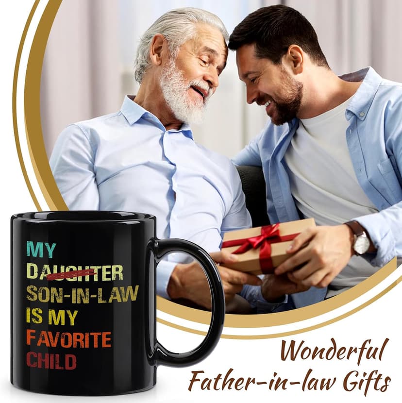 YHRJWN My Son In Law Is My Favorite Child Mug-11Oz, Funny Gift for Mother-in-Law or Father-in-Law, Ceramic Coffee Mug for Mother's Day, Father's Day, Birthday, Christmas B0FNNBHKXR