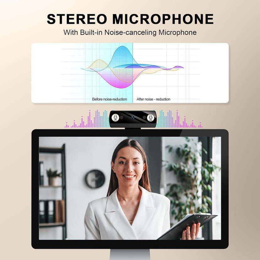 Diccik Webcam for PC, Full HD 1080P Video Calling, HD Light Correction, Works with Skype, Zoom, FaceTime, Hangouts, PC/Mac/Laptop/MacBook/Tablet
