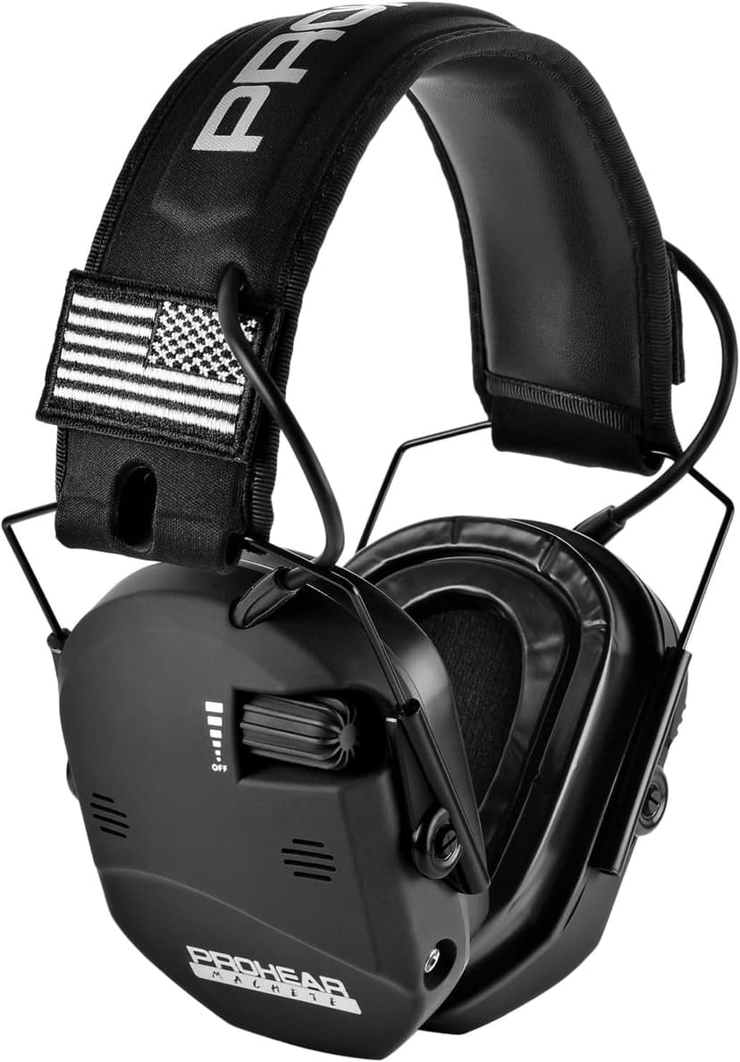 PROHEAR 022 Upgraded Electronic Shooting Earmuffs with Gel Cooling Ear Cushions - 29dB SNR Noise Reduction for Hunting & Gun Range, 5X Sound Amplification, 4 Omnidirectional Mics, HD Speakers,Black